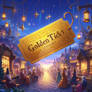 Golden ticket digital illustration fantasy