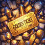 Golden ticket digital illustration fantasy