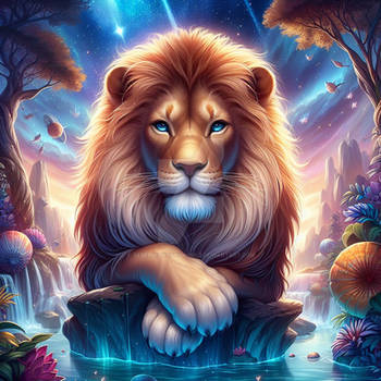 Lion portrait digital illustration
