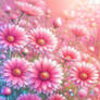 Pink daisies digital illustration