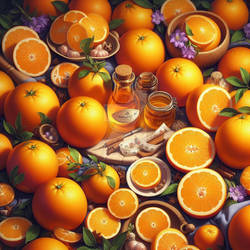 Oranges fantasy digital illustration