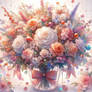 Flower bouquet pastels digital illustration