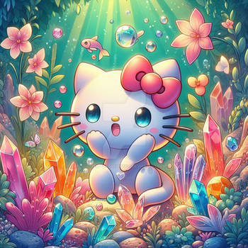 Hello kitty portrait fantasy digital illustration