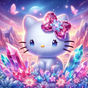 Hello kitty portrait fantasy digital illustration