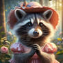 Raccoon in a dress digital illustration