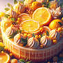 Gorgeous lemon cake digital illustration