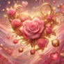 Gold rose digital illustration