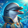 dolphin portrait digital illustration