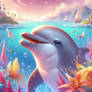 dolphin portrait digital illustration