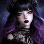 Gothic lady portrait digital illustration