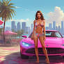 Grand Theft Auto GTA 6 babe model miami illustrati