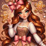 Gingerbread girl digital illustration babe christm