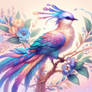 Pastel bird portrait digital illustration