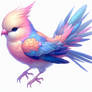 Pastel bird portrait digital illustration