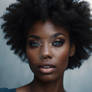 Black lady with blue eyes portrait