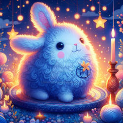 Adorable rabbit digital illustration