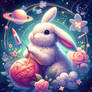 Adorable rabbit digital illustration