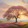 Spring tree wallpaper 3D sunrise HD