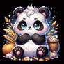 Chibified panda digital illustration cute