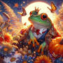 Frog decorated digital illustration