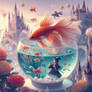 Fish bowl digital illustration fantasy