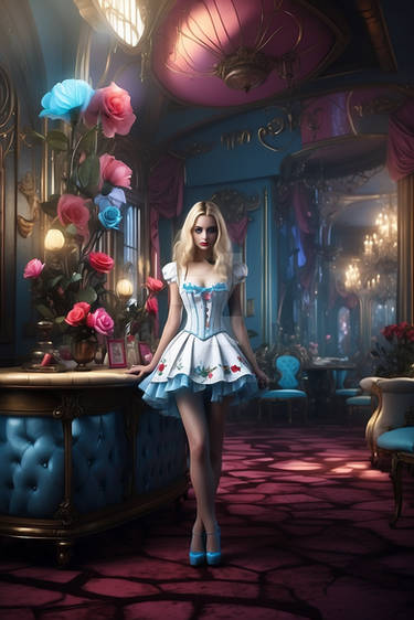 Alice in wonderland portrait digital illustration