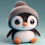 Chibified winter penguin digital illustration