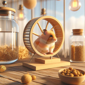 Hamster terrarium digital illustration