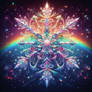 RGB rainbow snowflake digital illustration