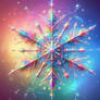 RGB rainbow snowflake digital illustration