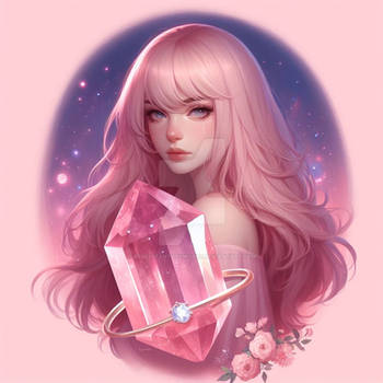 Rose quartz digital illustration