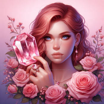 Rose quartz digital illustration