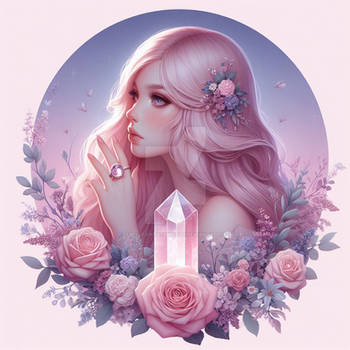 Rose quartz digital illustration