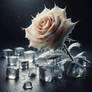 Rose on ice digital illustration flower