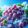 Grapes on ice digital illustration