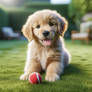 Labrador puppy cute dog digital illustration