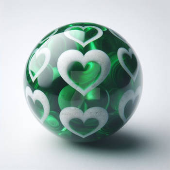 Green marbles love digital illustration