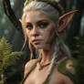 Forest elf in lingerie model babe digital illustra