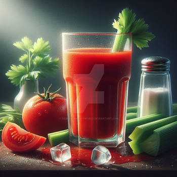 Tomato juice digital illustration