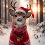 Christmas deer with sweater digital illustration