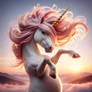 Pastel rainbow unicorn digital illustration