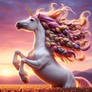 Pastel rainbow unicorn digital illustration