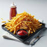 Fries on plate digital illustration