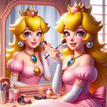 Princess peach does her makeup 3D