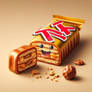 Juicy delightful twix candy digital illustration