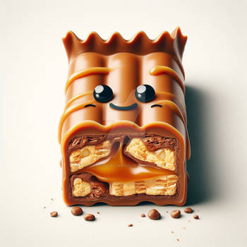 Juicy delightful twix candy digital illustration