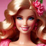 Barbie portrait pink digital illustration