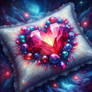 Heart pillow jewel digital illustration