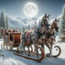 Sleigh christmas santa digital illustration