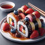 Candy sushi plate digital illustration